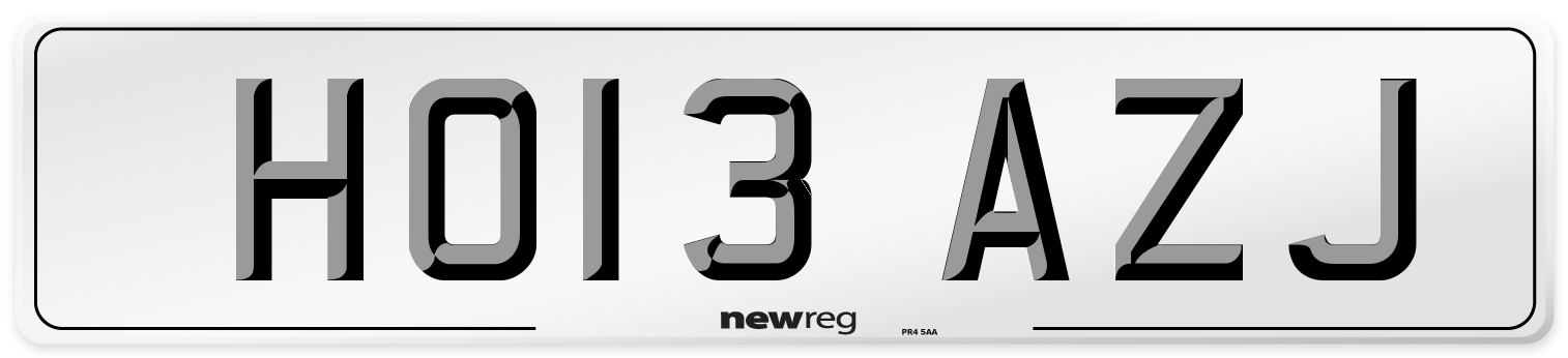 HO13 AZJ Number Plate from New Reg